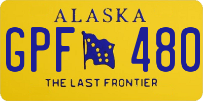 AK license plate GPF480
