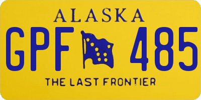AK license plate GPF485