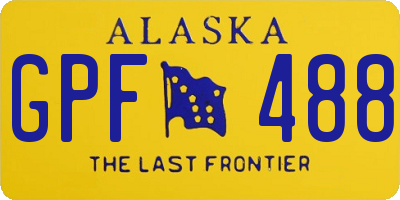 AK license plate GPF488