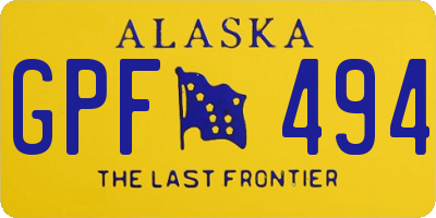 AK license plate GPF494