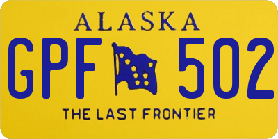 AK license plate GPF502