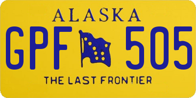 AK license plate GPF505