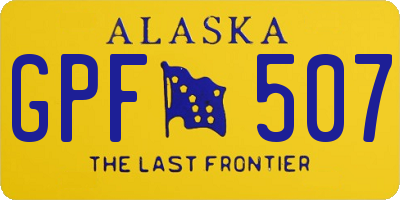 AK license plate GPF507