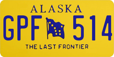 AK license plate GPF514