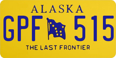 AK license plate GPF515