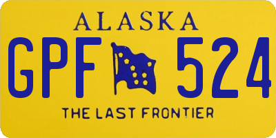 AK license plate GPF524