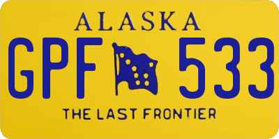 AK license plate GPF533