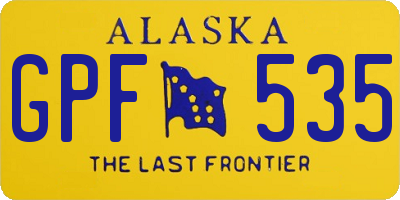AK license plate GPF535