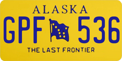 AK license plate GPF536