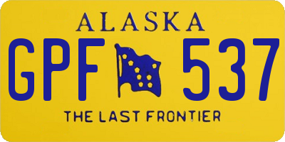 AK license plate GPF537