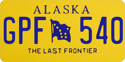 AK license plate GPF540