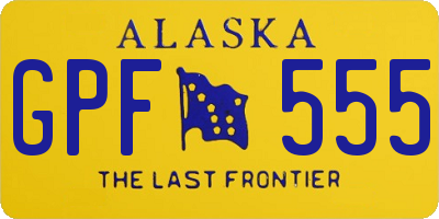 AK license plate GPF555