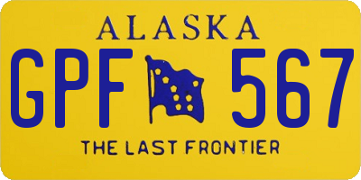 AK license plate GPF567