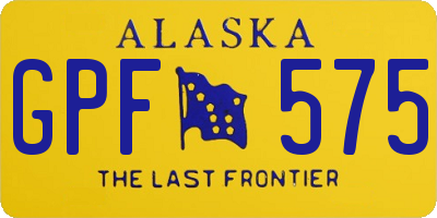 AK license plate GPF575