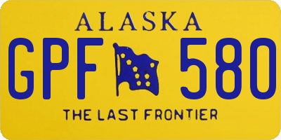 AK license plate GPF580