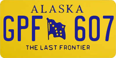 AK license plate GPF607