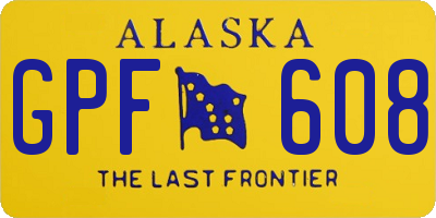 AK license plate GPF608