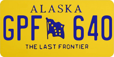 AK license plate GPF640