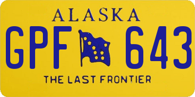 AK license plate GPF643