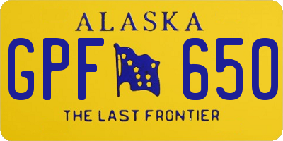 AK license plate GPF650