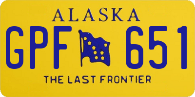 AK license plate GPF651