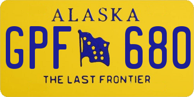 AK license plate GPF680
