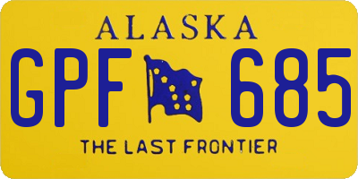 AK license plate GPF685