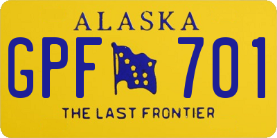 AK license plate GPF701