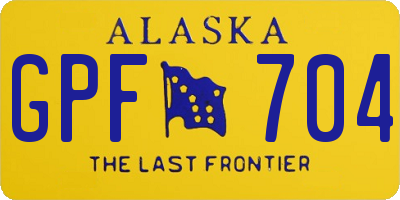 AK license plate GPF704