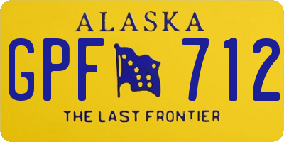 AK license plate GPF712