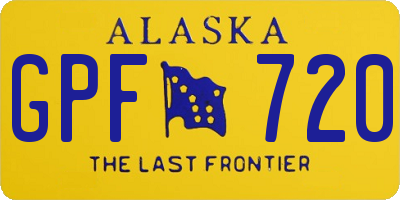 AK license plate GPF720