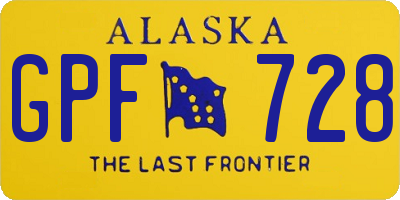 AK license plate GPF728