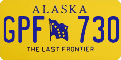 AK license plate GPF730