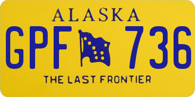 AK license plate GPF736