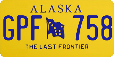 AK license plate GPF758