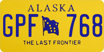 AK license plate GPF768