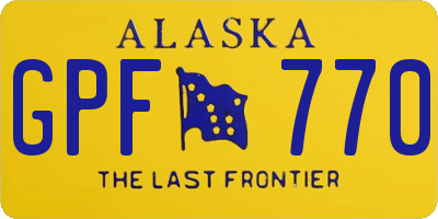 AK license plate GPF770