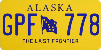 AK license plate GPF778