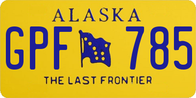 AK license plate GPF785