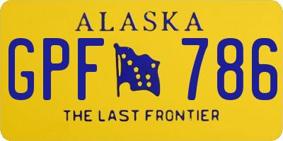 AK license plate GPF786