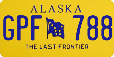 AK license plate GPF788