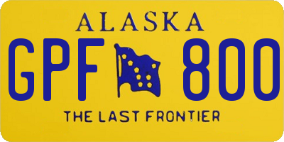 AK license plate GPF800