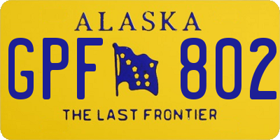 AK license plate GPF802