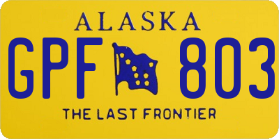 AK license plate GPF803