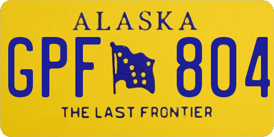AK license plate GPF804
