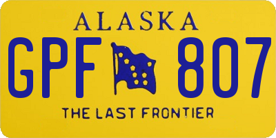 AK license plate GPF807