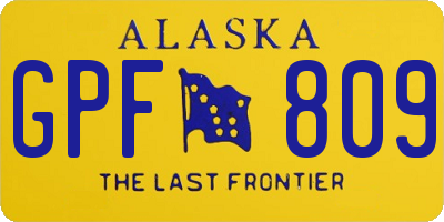 AK license plate GPF809