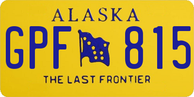 AK license plate GPF815
