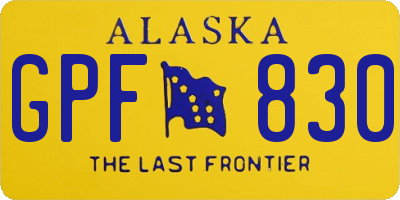 AK license plate GPF830