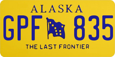 AK license plate GPF835